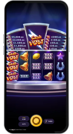 Cash Volt super symbol landing on the first reel and covering all three rows simultaneously