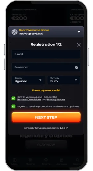 Completing the casino registration form and depositing from £10 at a UK operator